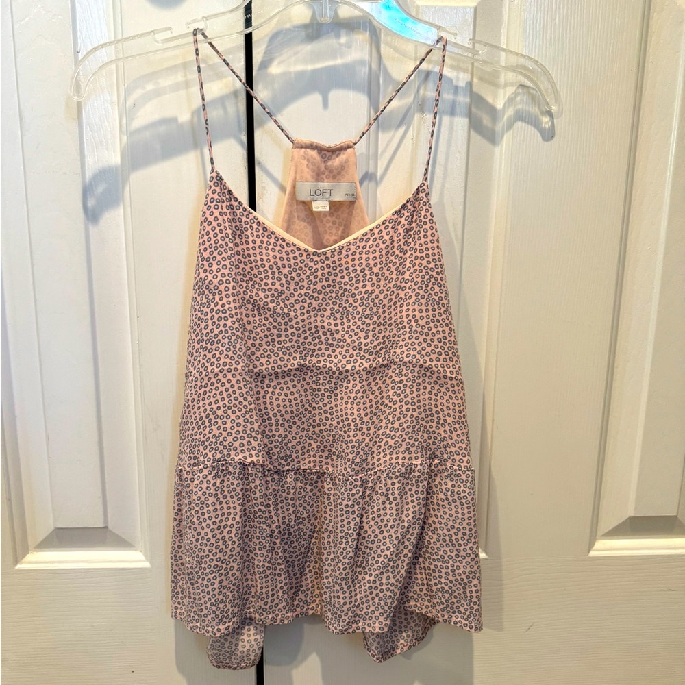 Loft Pink Peplum Tank - Size XSp